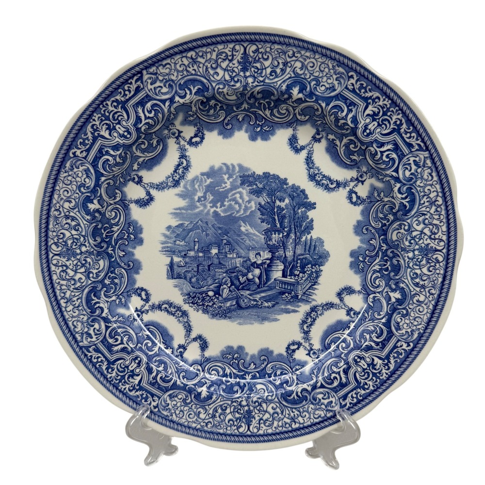 Spode Blue Room Collection Continental Views Dinner Plate Blue White England